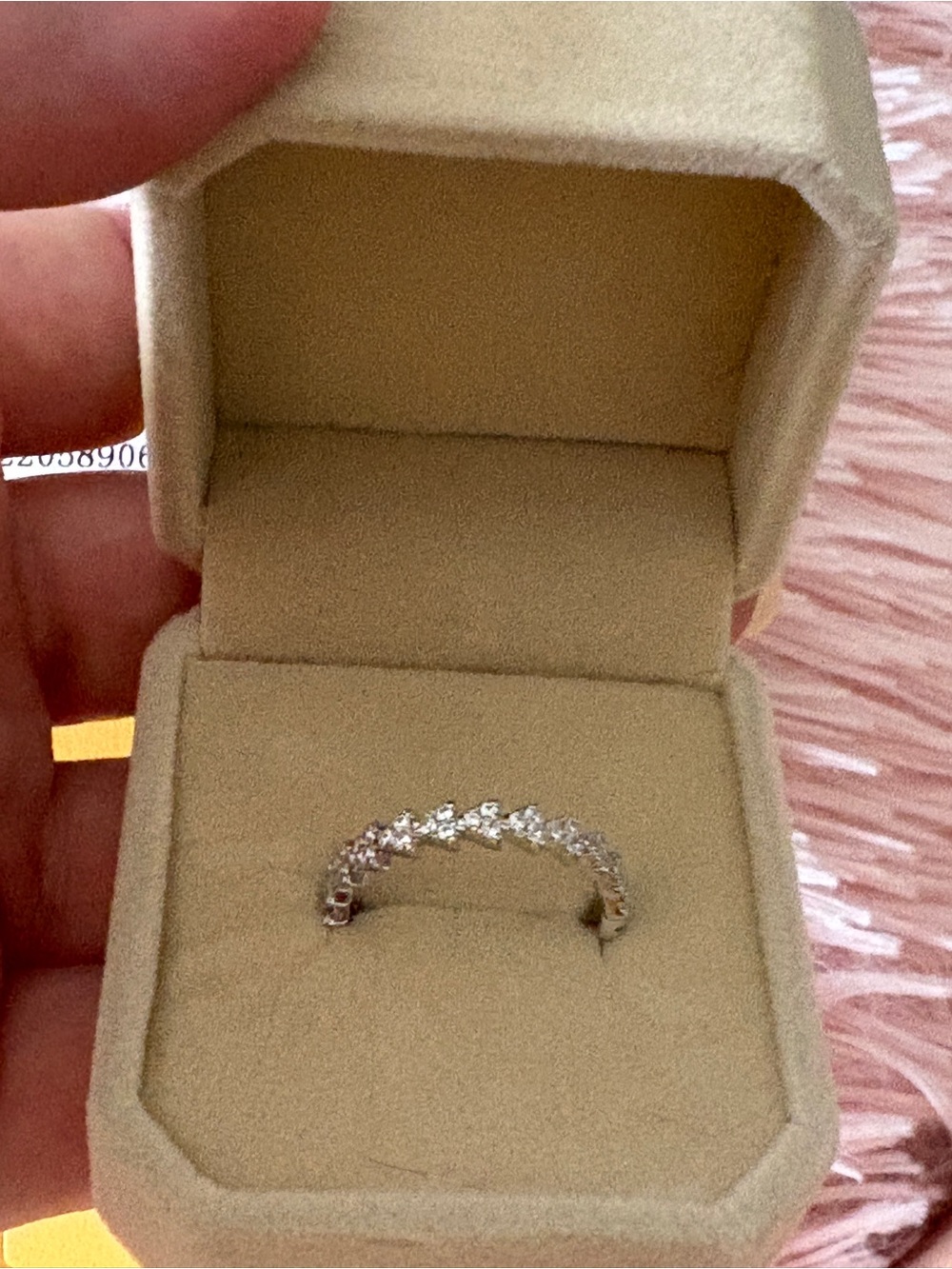 Moissanite Diamond Sterling Silver Band Size 8 With Box - Picture 7 of 8